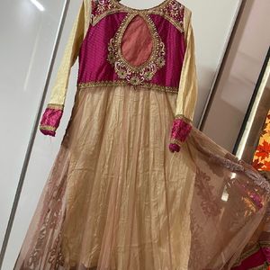 Pink And Cream Anarkali ❤️