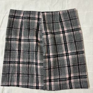 Korean Black & Grey Checkered Skirt