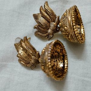 Lotus Gold Jhumka