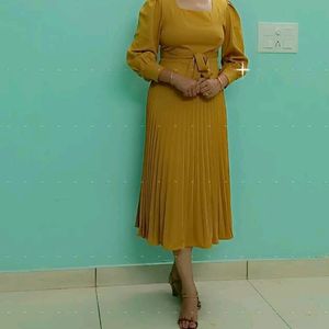 Mustard Mid Length Dress