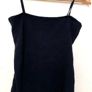 Black Ribbed Tank Top