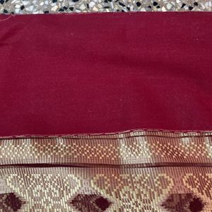 Maroon With Gold Saree For Grabs