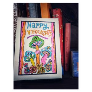 Happy Thoughts Handmade Postcard