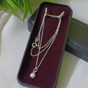 Original Silver Dainty Chain With Natural Pearl