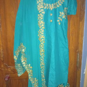 ZARI KURTA SET GREEN