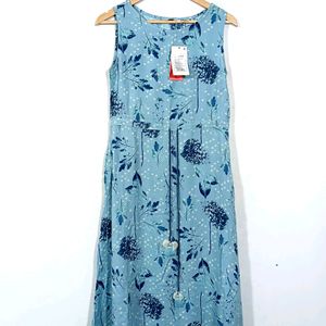 Blue Summer Dress (Hand Stitched)
