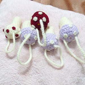 Crochet Mushroom Keychains