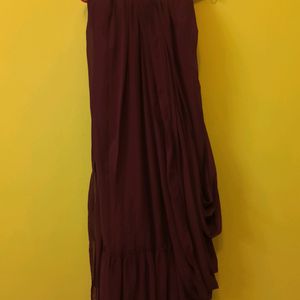 MAROON PURE GEORGETTE LAHENGA SAREE