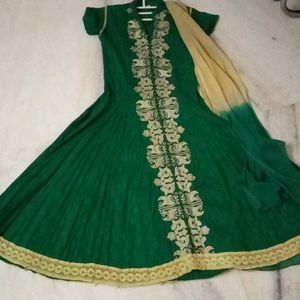 Green Colour Kurta With Dupatta