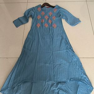 Pastel blue A-line Kurti