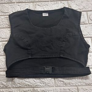 Freakins Denim Crop Top