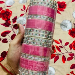 Unique Pink Colour Bridal Chura