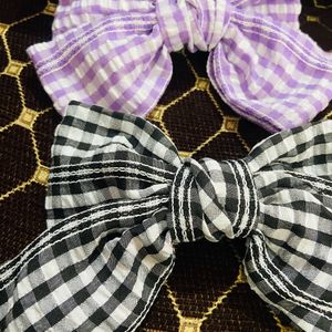 Gingham Big Size Hair Bow Pack Of 3