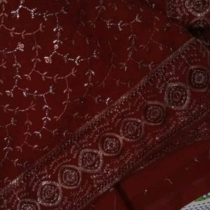 Maroon Synthetic Saree