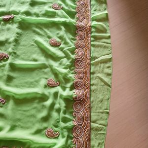 Parrot Green Sari