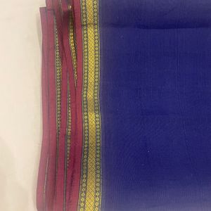 Blue Chanderi Saree