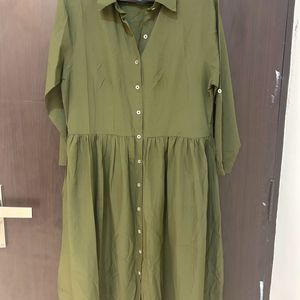 Dark Green Shirt Dress