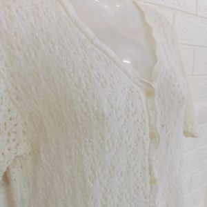 Crochet White Cardigan