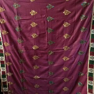 Wine Georgette Saree