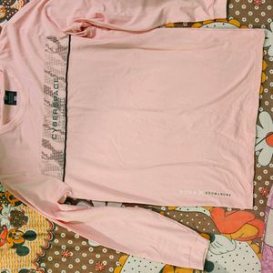 New Unused Eye-catchy Pink Coloured Full T-shirt