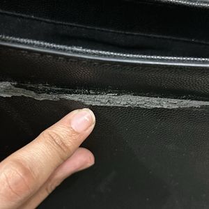 Heavily Used Black Sling Bag With Scratches+Tears