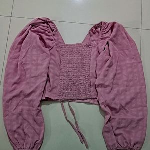 Beautiful Pink Neck Crop Top