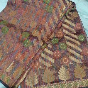 Cotton silk mix saree with blouse