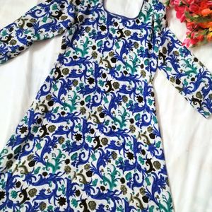 Multi Flower Blue Purple Kurti