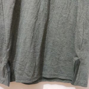 Grey Full Sleeves Active Wear Tee