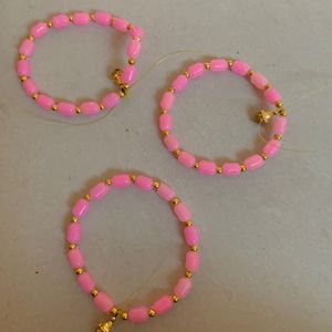 3 Pink Bracelets