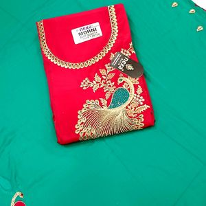 Peacock Design Beautiful Suit With Dupatta