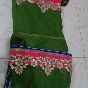 Green Saree With Blouse