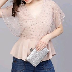 Dusty Rose Peplum Top