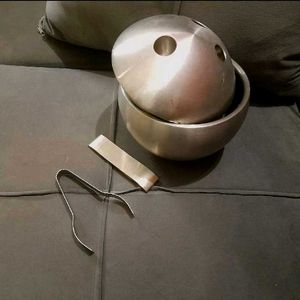 Ice Bucket With Tongs + Bottle Opener Heavy Steel