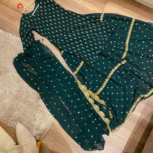 PARTY WEAR DRESS FOR WOMEN DARK GREEN