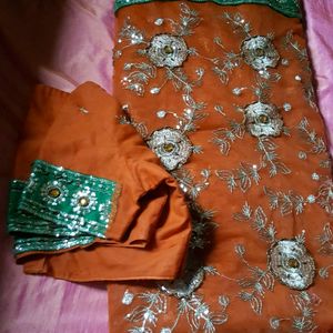 NEW BEAUTIFUL NET SAREE WITH BEAUTIFU Work