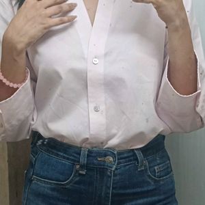 Korean White Cotton Classy Shirt