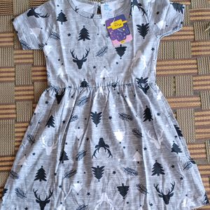 New 3-4Yrs Girl Frock With Sleeve