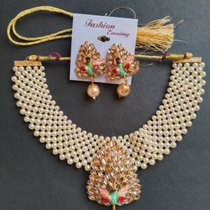Pearl Necklace Set With Earrings For Women