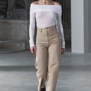 Zara Beige Grunge Trousers Size -28