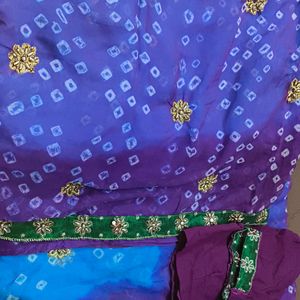 Blue Chiffon Saree