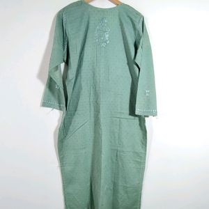 Sage Green Embroidered Kurta (Women's)