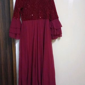 Velvet And Sippi Work Yoke Gown