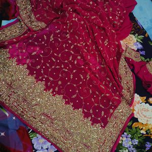 Bridal Rani Pink Colour Saree