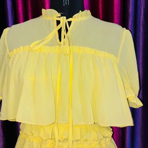 Lime Yellow Frill Dress