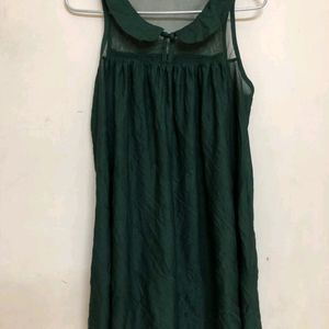 Casual Sleevless Green Top