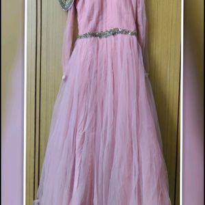 Party Wear Gown with attached Dupatta Look