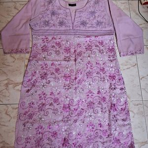 38 Or M Size Cotton Embroidery Kurti Set