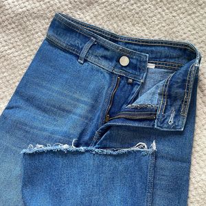 Fresh Blue High Rise Waist Flared Denim