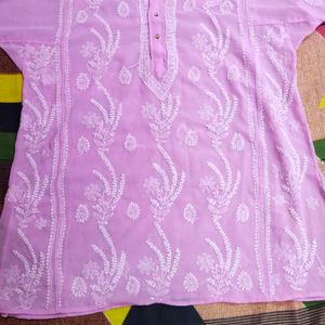 Lucknowi Short Embroidery Kurti